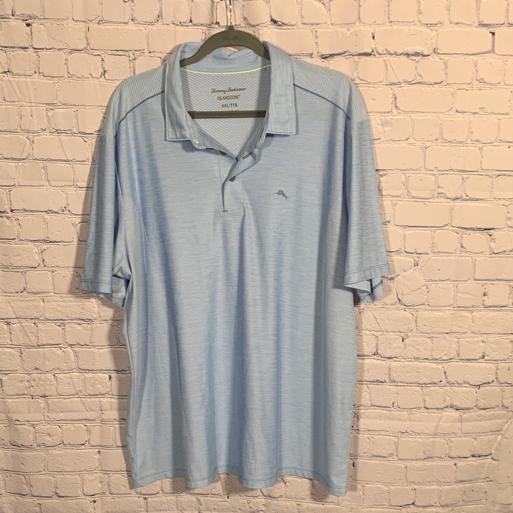 Tommy Bahama Mens Island Zone Short Sleeve Polo Blue Size XXL Golf Prep Preppy